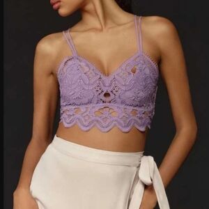 BY ANTHROPOLOGIEThe Viviette Lace Bra Top In Purple Size Large